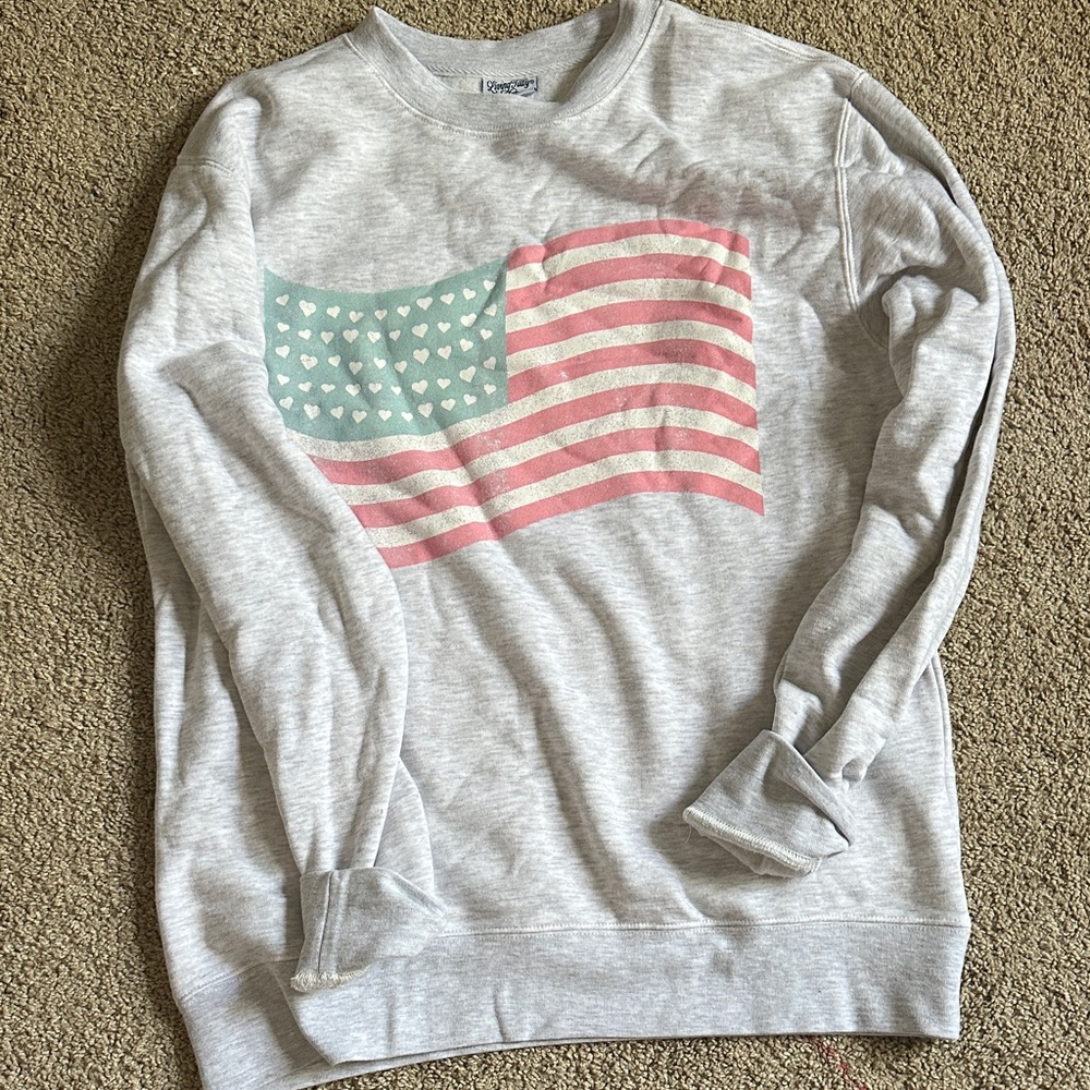 Gray Heart Flag Sweatshirt